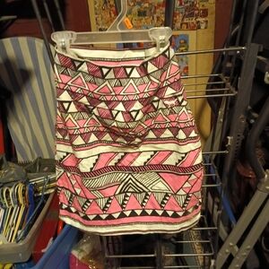 Victoria's Secret Pink and Black Geometric Mini Skirt
